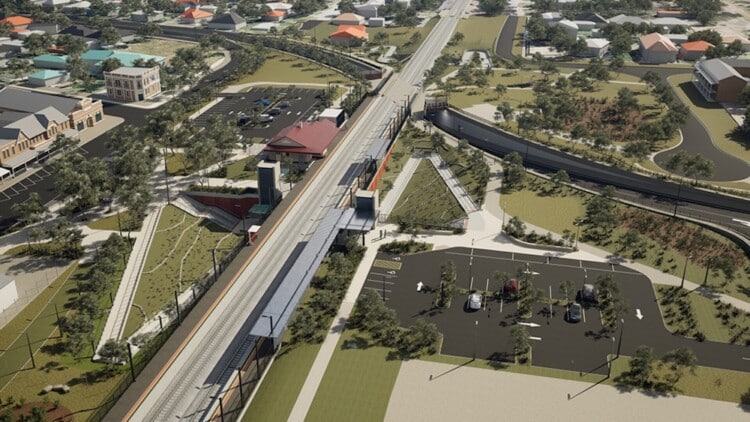 A render of the completed Euroa Station. Image: Inland Rail.  