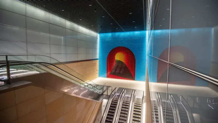 Inside Gadigal Station.