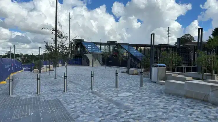 The newly opened plaza at Dulwich Hill Station.