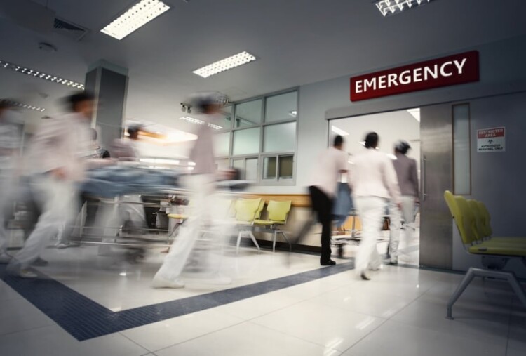 Inside a hospital emergency department.