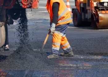 Road repairs underway.
