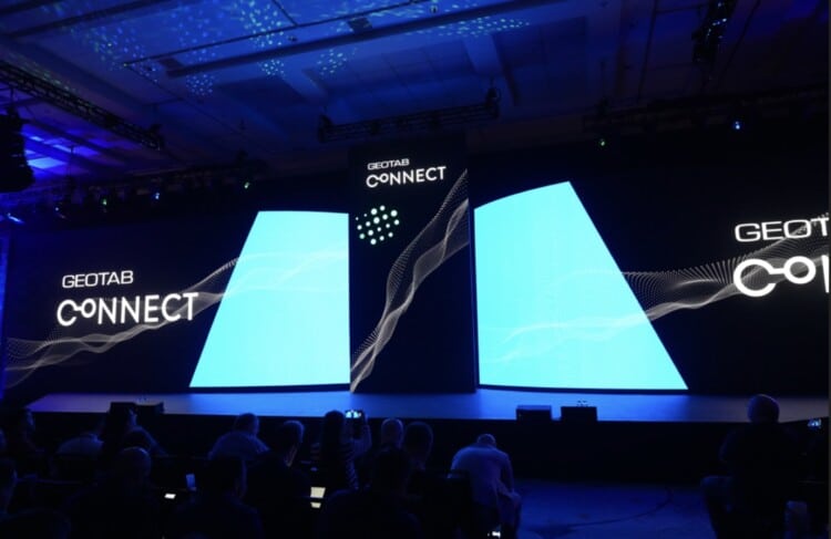 The presentation stage at Geotab Connect.