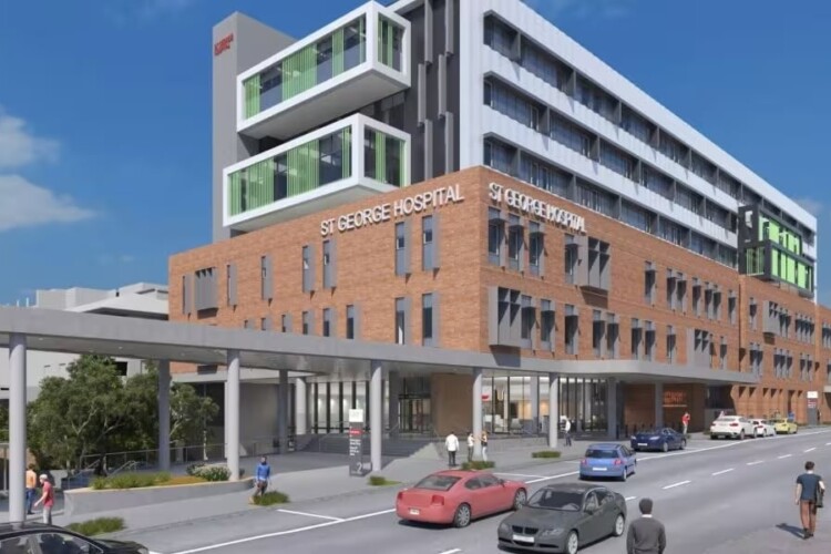 A render of the completed St George Hospital redevelopment.