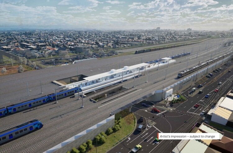 An artists impression of New Tottenham Station. Image: Victorian Government.